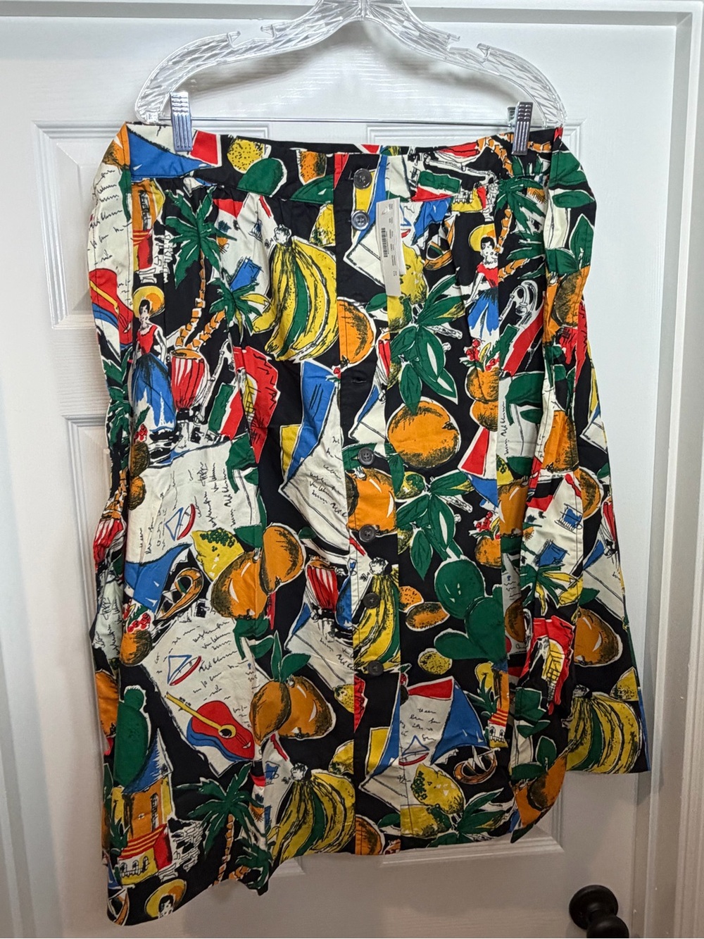 NWT J.Crew Vibrant Tropical Vacation to Spain Print Wrap Skirt - Green Multi - Picture 5 of 14